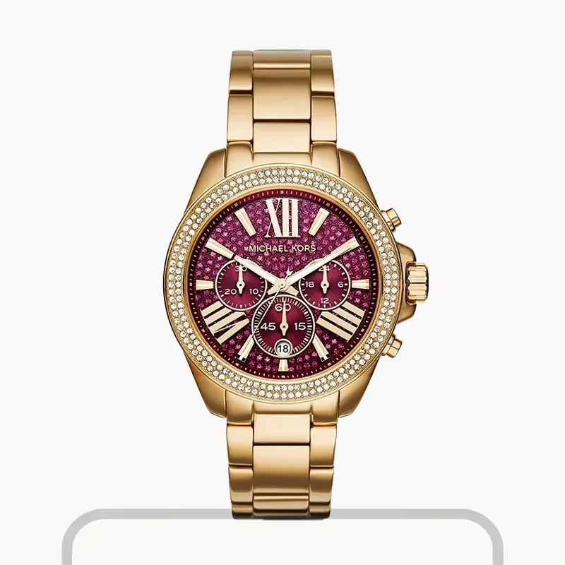 Michael Kors Wren Fuchsia Crystal Pave Gold-tone Ladies Watch- MK6290